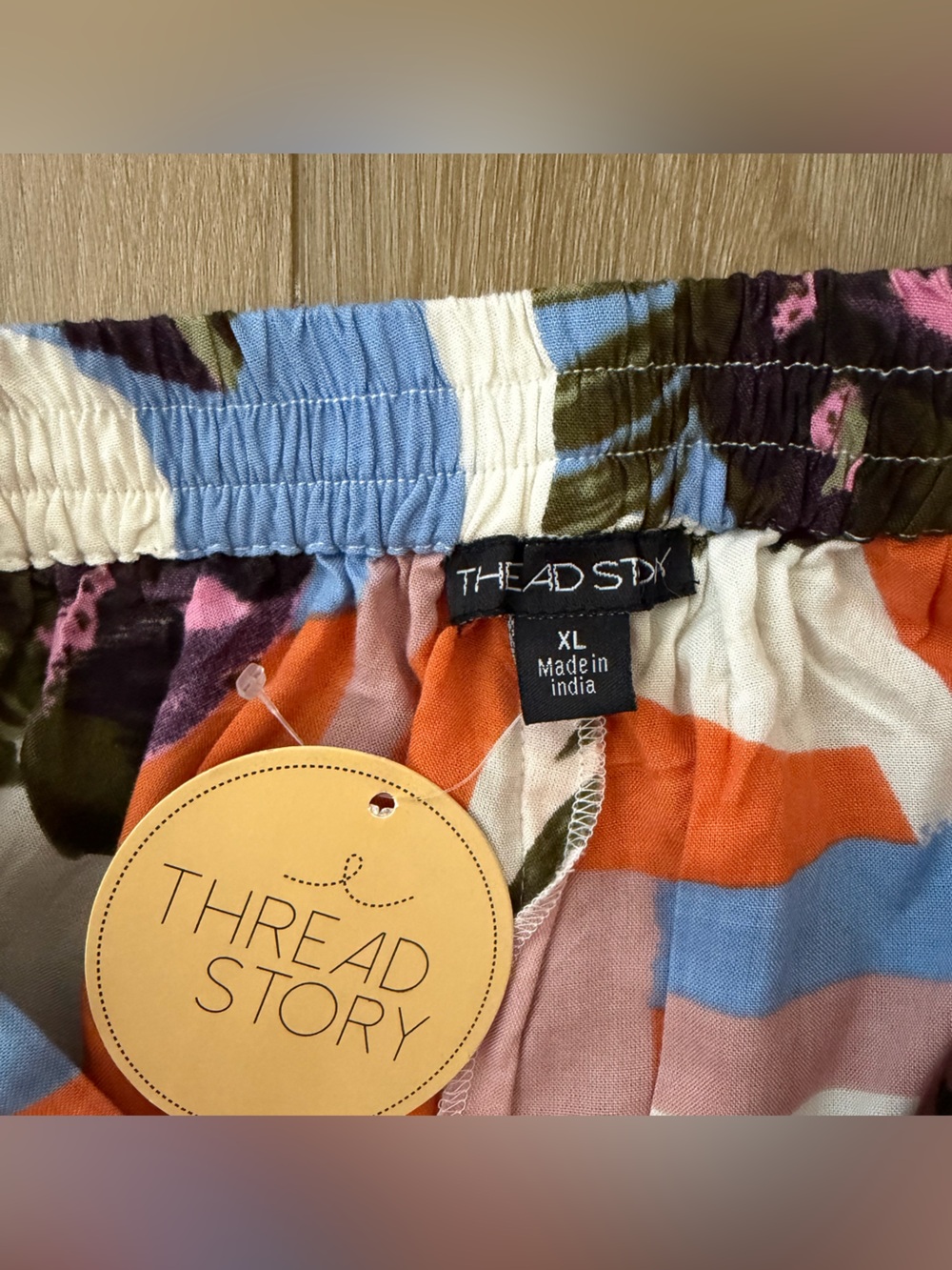 THREAD STORY Tropical Print Wide-Leg Pants with Side Slits NWT - Picture 8 of 9
